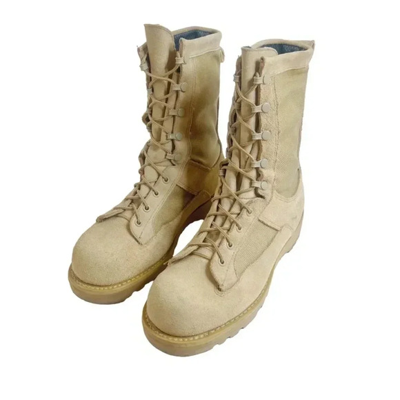 Addison Men's US Army Military Tan Suede Combat Boots Goretex Size 8.5 - Picture 2 of 11